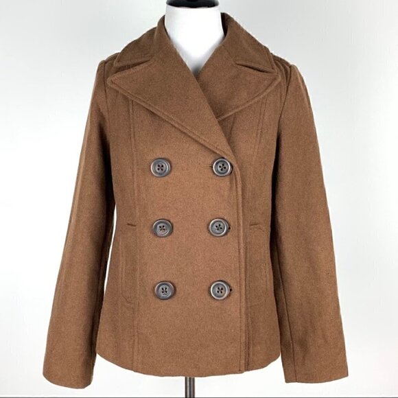 Old Navy jacket S brown 39% wool double breasted - Picture 12 of 12